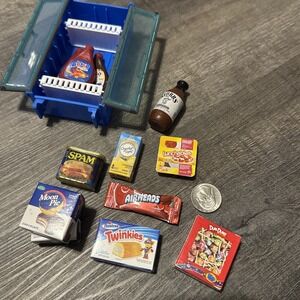 mini brand groceries Fridge Foods Dollhouse Toy Snacks Drink Lot